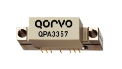 The Qorvo QPA3357 Power Doubler amplifier with >28 dB of flat gain for DOCSIS 3.1 from 47 to 1218 MHz. 