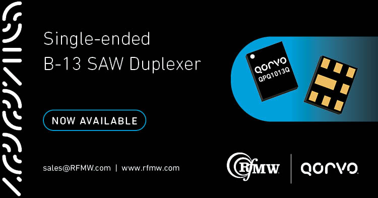 The Qorvo QPQ1013Q SAW duplexer meets the strict Band 13 NS07 rejection requirements 
