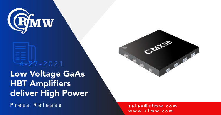 The CMX90A003 and CMX90A004 from CML Microcircuits are two-stage, fully matched MMIC power amplifiers for use in 860 – 960 MHz, license-free bands