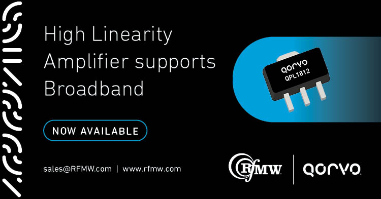 The Qorvo QPL1812 50 - 1800 MHz amplifier is ideal for broadband cable applications