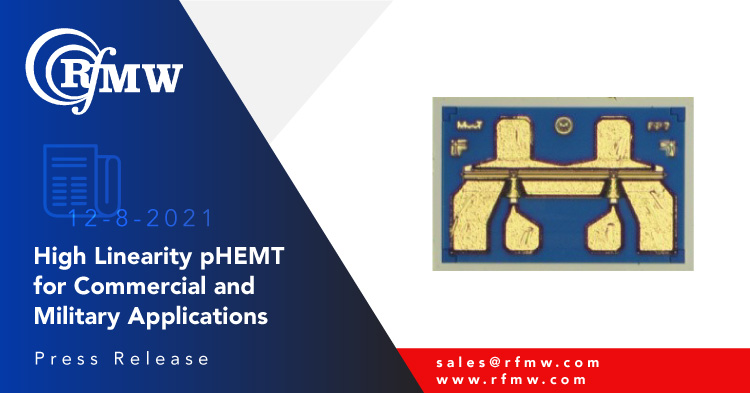 The MwT-PH8F from Microwave Technology is an AlGaAs/InGaAs pHEMT delivering 30 dBm Psat at 12 GHz 